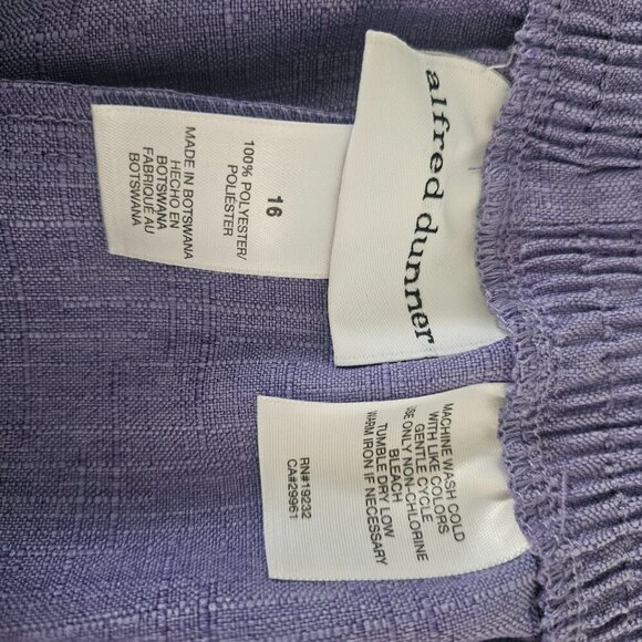 Alfred Dunner Elastic Waist Purple 16 Proportioned Dress Pants NWT - Picture 4 of 7